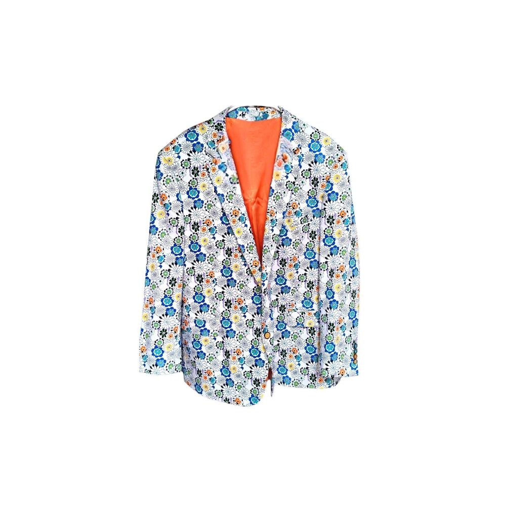 Zenbriele Retro Floral Blazer Men’s Statement Jacket Multicolor Mod Tailored